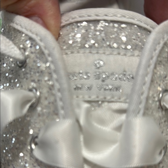Kate Spade Women's Glitter Sneakers - Silver White - Picture 7 of 7